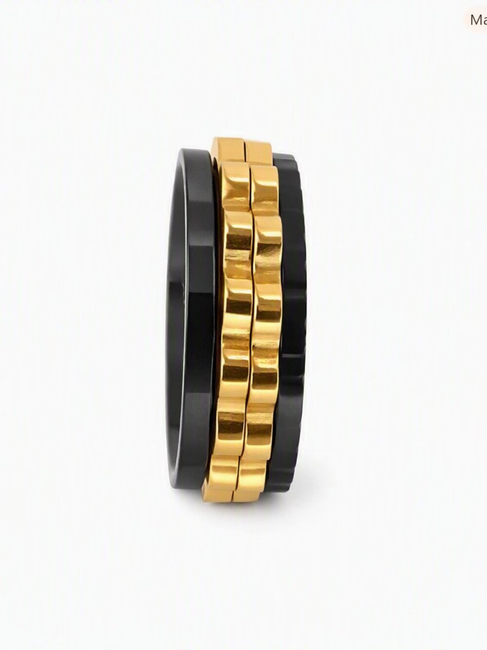 Size 11 Black Stainless Steel Spinner Ring – Wedding Band / Fidget Ring